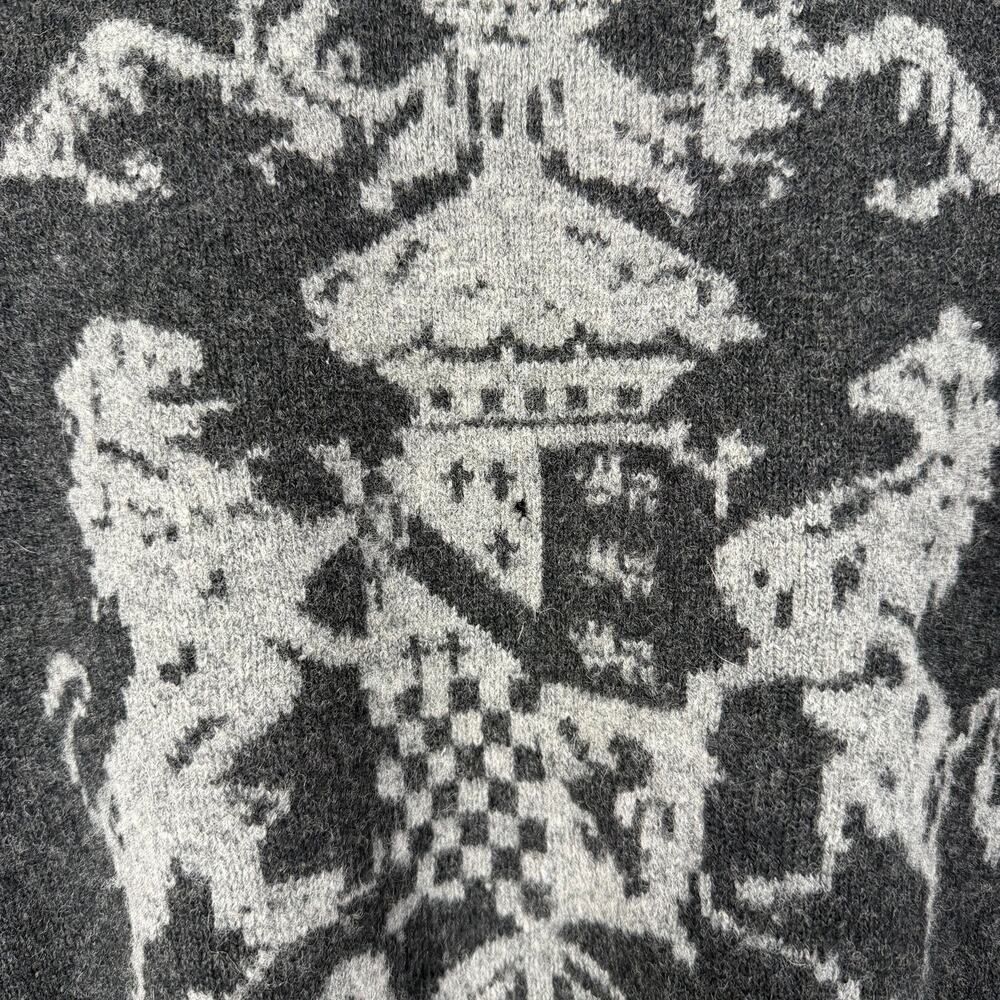 Ralph Lauren Coat of Arms Sweater Lion Horse Wool Crew Neck Button Shoulder - Picture 6 of 9